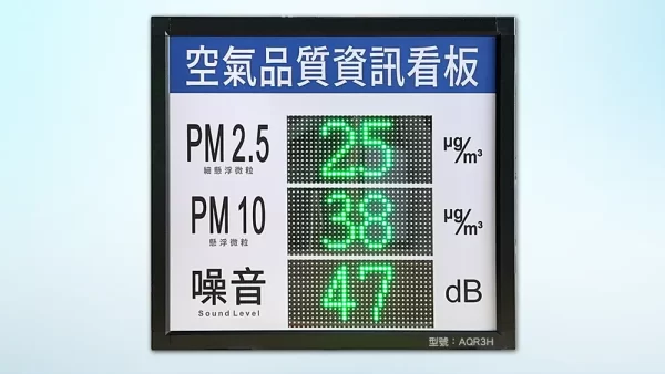 AQR3H_3合1空氣品質監測看板__噪音_PM2.5_PM10戶外防水顯示看板